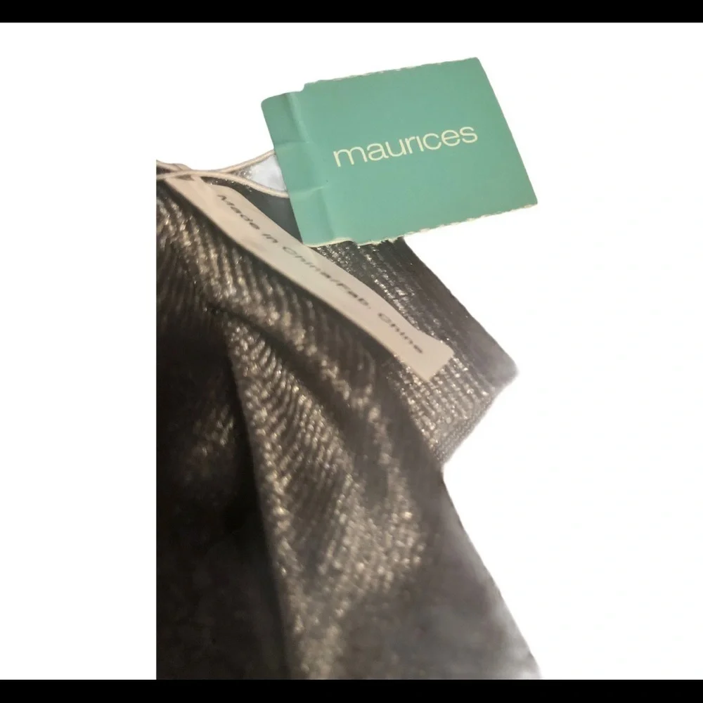 Maurices Velvet Pearl Hair Scrunchie Scarf Gray NWT Fall Fashion OS Ponytail
